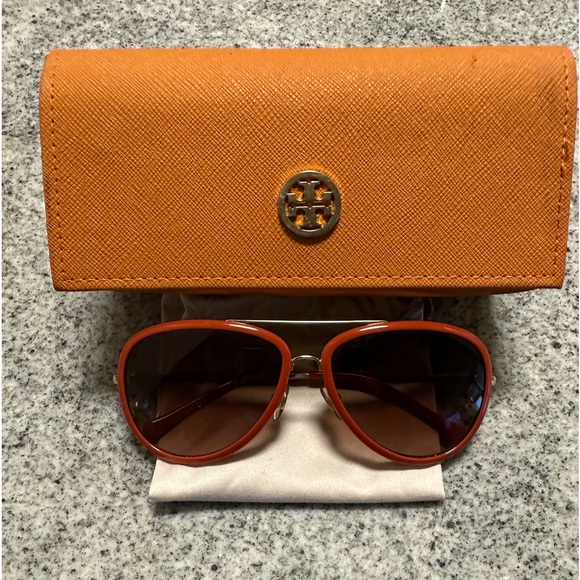 Tory Burch TY6025 204/13 Women’s Sunglasses in Orange with Gold Hardware - Picture 1 of 12